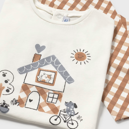 Conjuto legging vichy camel - Mayoral