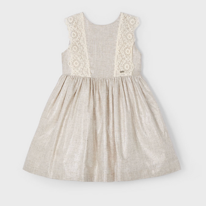 Vestido detalle bordado con lino - Mayoral