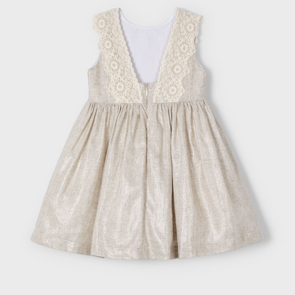 Vestido detalle bordado con lino - Mayoral