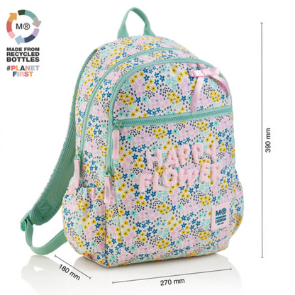 Mochila doble Lisboa reciclada Happy Flower - Miquelrius