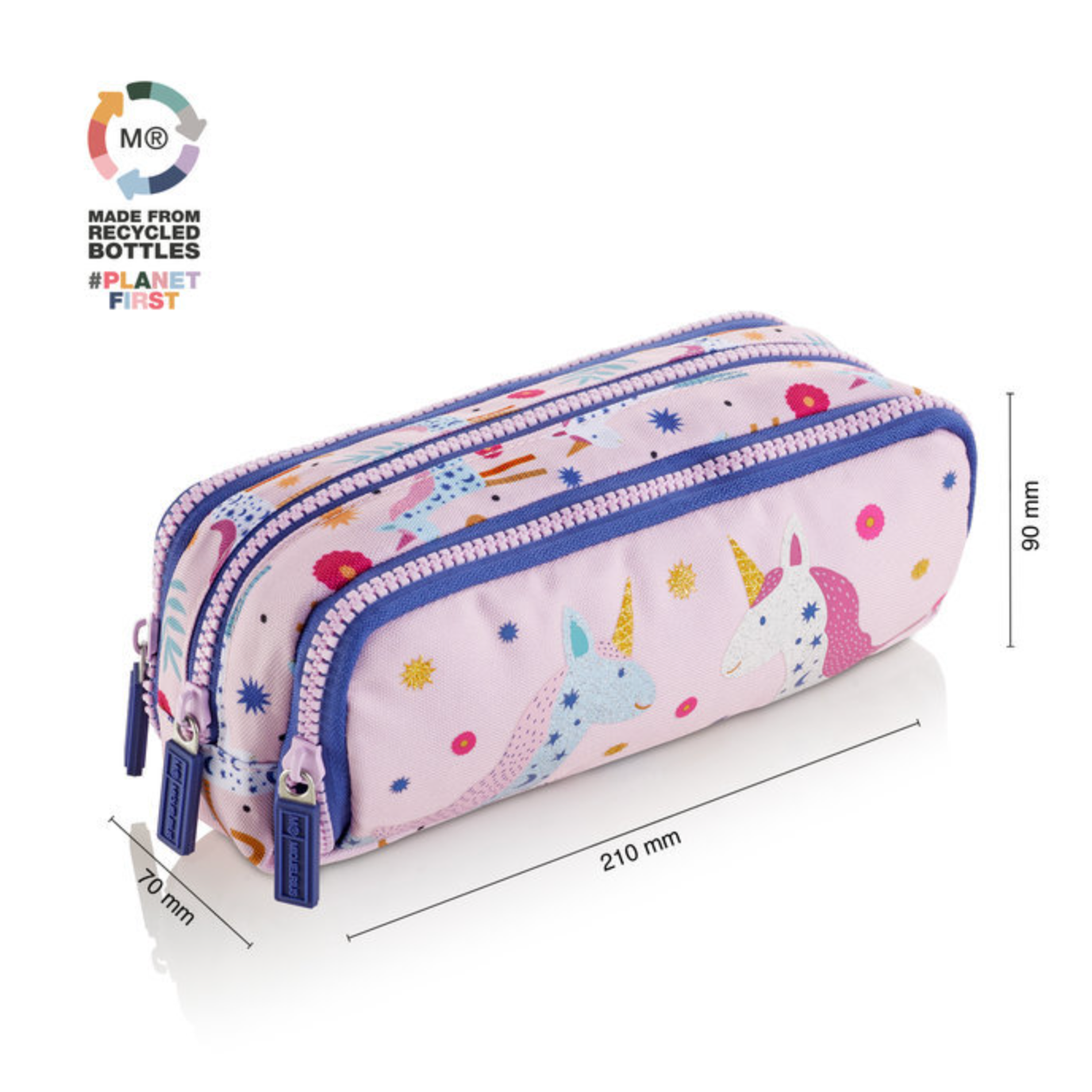 Estuche portatodo triple Unicornio - Miquelrius