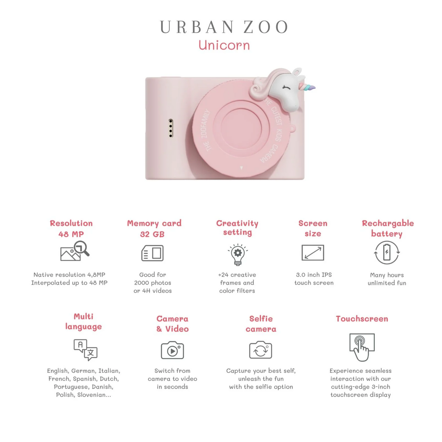 Cámara digital The Zoofamily - Urban Zoo Unicornio