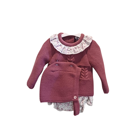 Conjunto punto bebé cuello volante Solsticio - Babidu