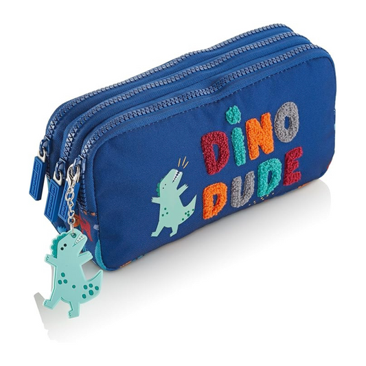 Estuche portatodo triple Dino Dude - Miquelrius
