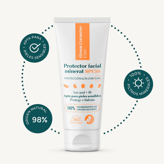 Protector facial mineral SPF50 50ml - Green Cornerss