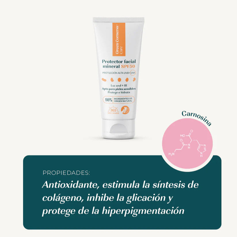 Protector facial mineral SPF50 50ml - Green Cornerss