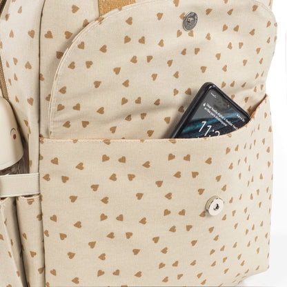 Mochila corazones Poppy Canela