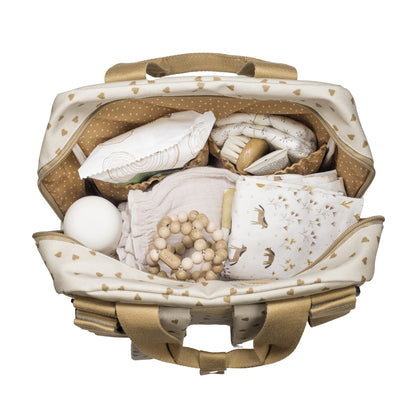 Mochila corazones Poppy Canela