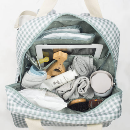 Mochila I Love Vichy verde - Walking Mum