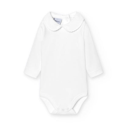 Body unisex cuello polo piqué blanco - Babidu