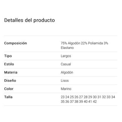 Pack de 3 calcetines marino de algodón lisos - Basix largos