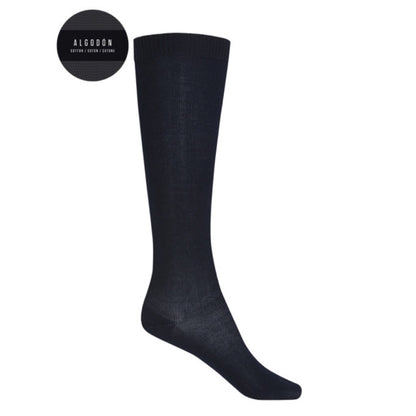Calcetines de algodón lisos - Basix largos marino