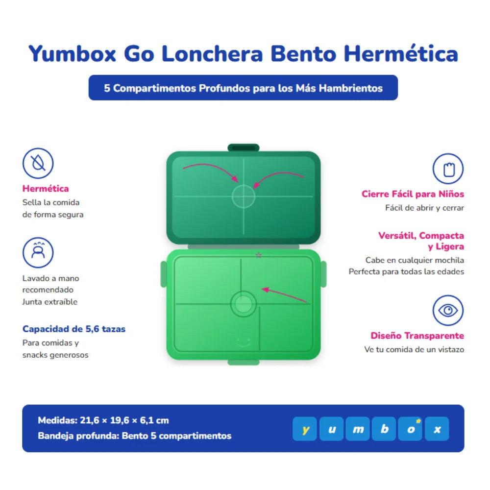 Caja almuerzo G0 5C Green Lima - Yumbox