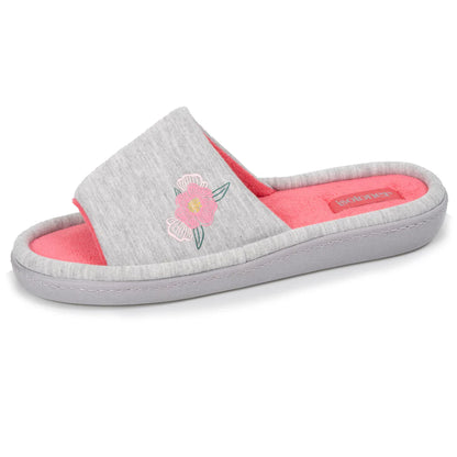 Zapatillas casa flor gris jaspeado - Isotoner