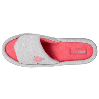 Zapatillas casa flor gris jaspeado - Isotoner