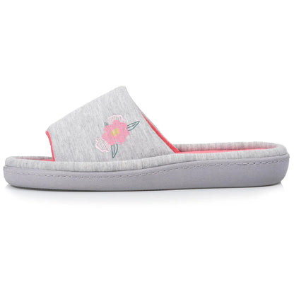 Zapatillas casa flor gris jaspeado - Isotoner