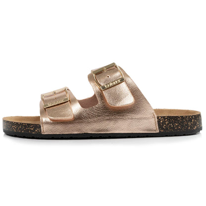 Sandalias dos tiras ajustables rosa metalizado - Isotoner