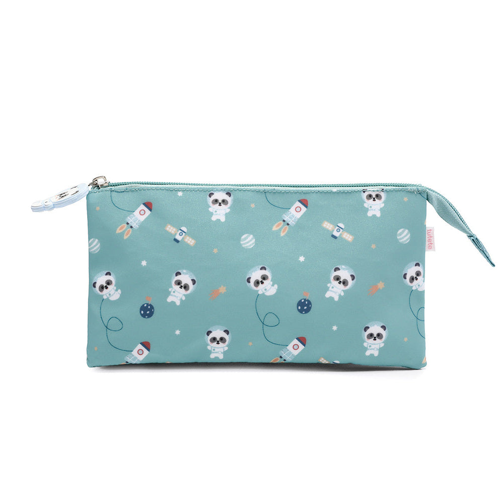 Estuche 3 Compartimentos Pandas in Space - Tutete