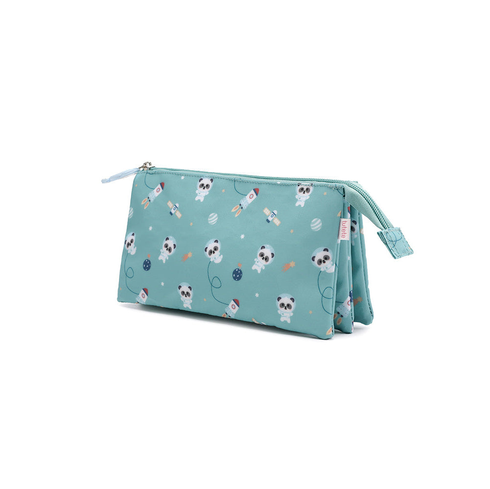 Estuche 3 Compartimentos Pandas in Space - Tutete