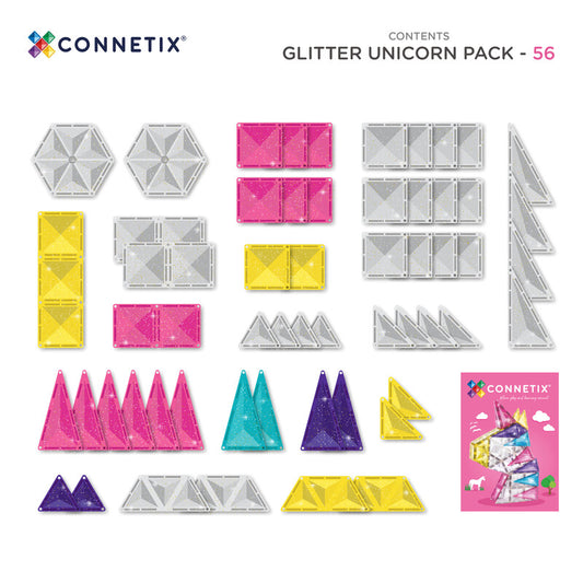Glitter Unicorn Pack 56 pc - Connetix
