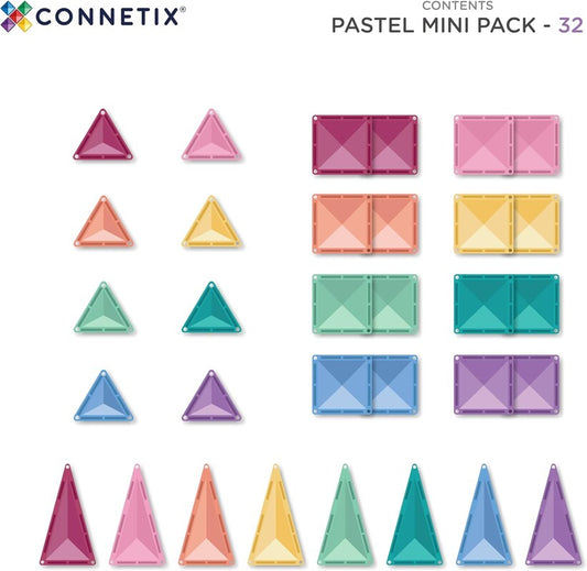 Pastel Mini Pack 32 pc - Connetix