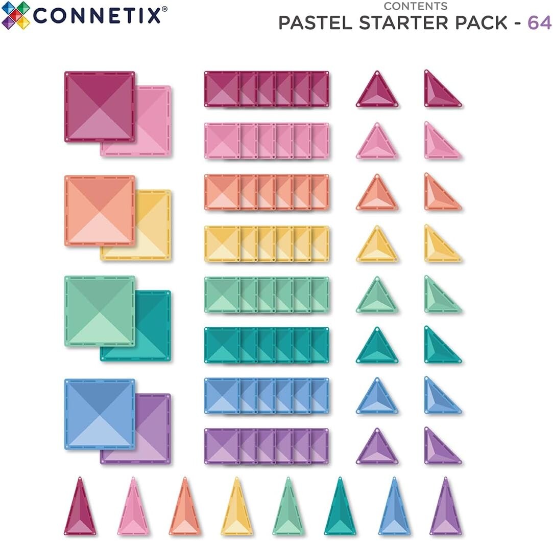Pastel Starter Pack 64 pc - Connetix
