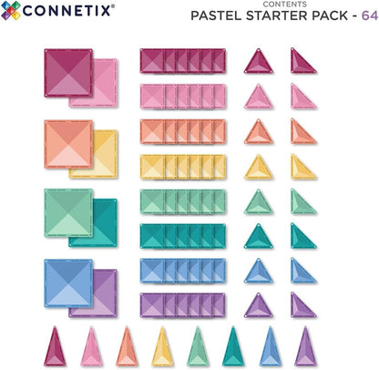 Pastel Starter Pack 64 pc - Connetix