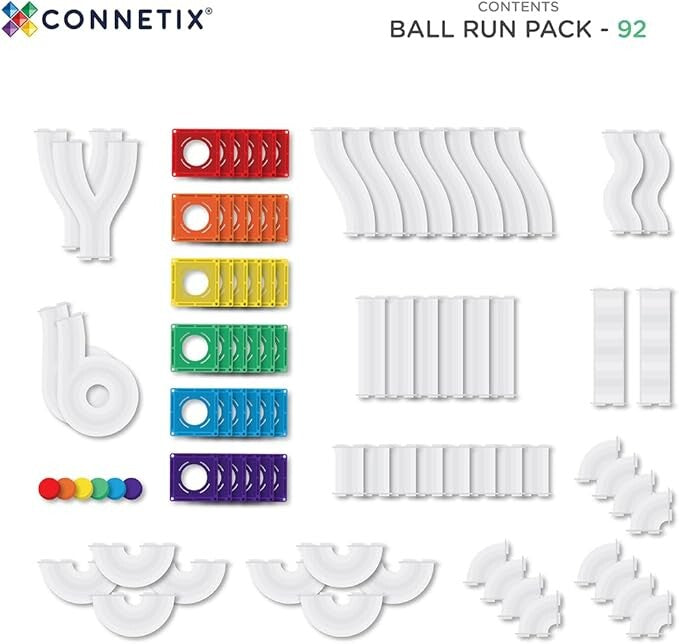 Rainbow Ball Run Expansion Pack 66 pc - Connetix