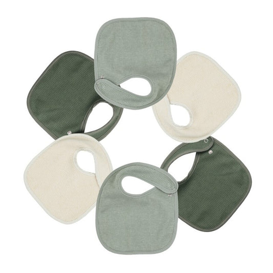 Pack de 6 baberos beige y salvia - 3KG7