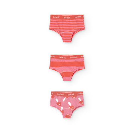 Pack braguitas rayas rosas rojas - Boboli