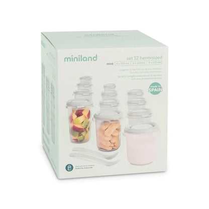 Set 12 contenedores hermisized mint Miniland