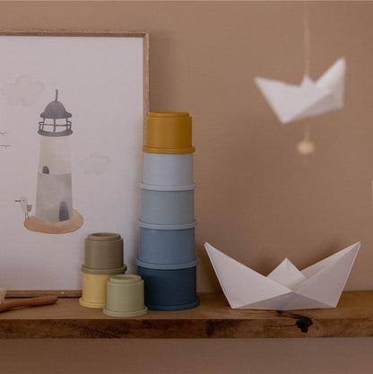 Cubos apilables baño azul Little Dutch