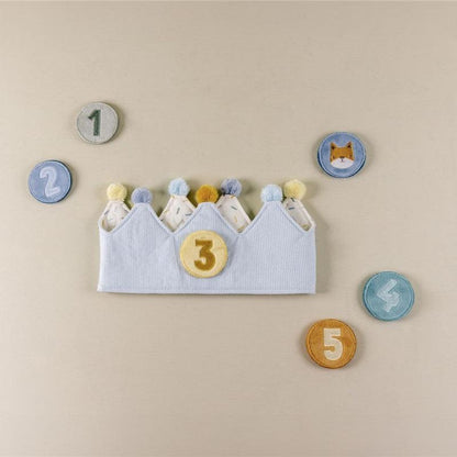 Corona de cumpleaños con números azul - Little Dutch