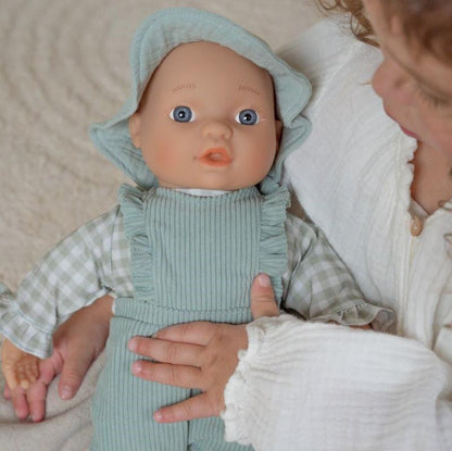 Ropita muñeca cuadros verde - Little Dutch