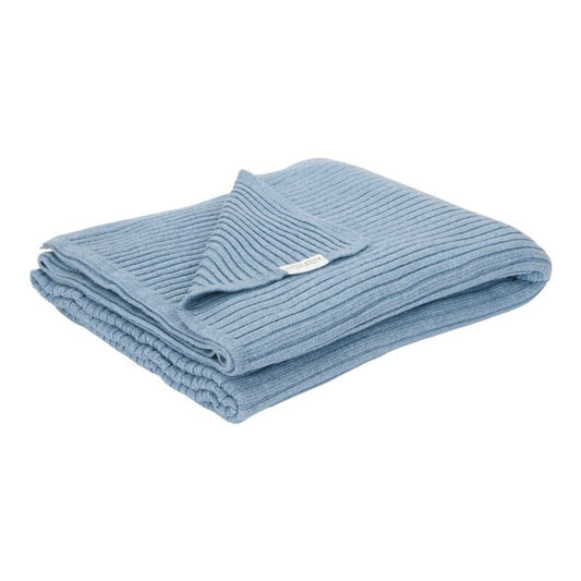 Manta de punto cuna azul essentials - Little Dutch