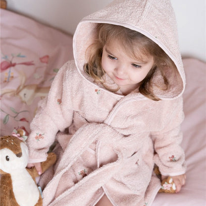 Albornoz bordado Blossom rosa Little Dutch