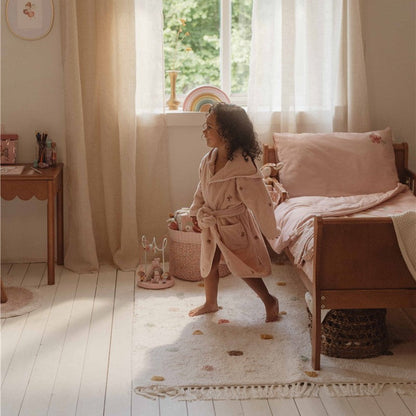 Albornoz bordado Blossom rosa Little Dutch