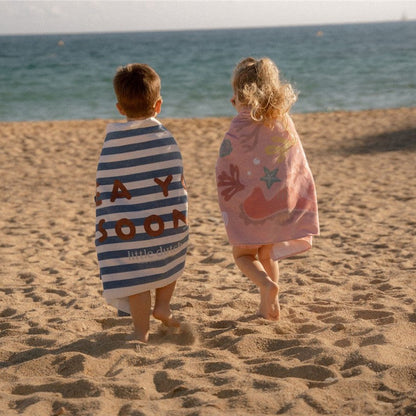 Toalla de playa Ocean Sea Life azul - Little Dutch