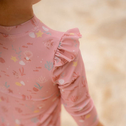 Mono baño manga larga Ocean Treasures rosa - Little Dutch