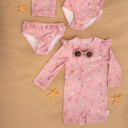 Mono baño manga larga Ocean Treasures rosa - Little Dutch
