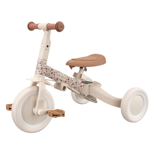 Triciclo con barra blanca flores - Little Dutch