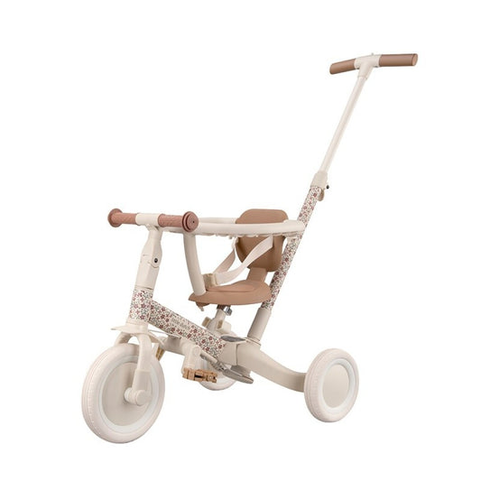 Triciclo con barra blanca flores - Little Dutch