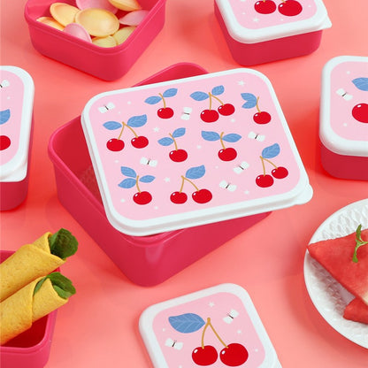 Set 4 cajitas almuerzo Cerezas - A Little Lovely Company