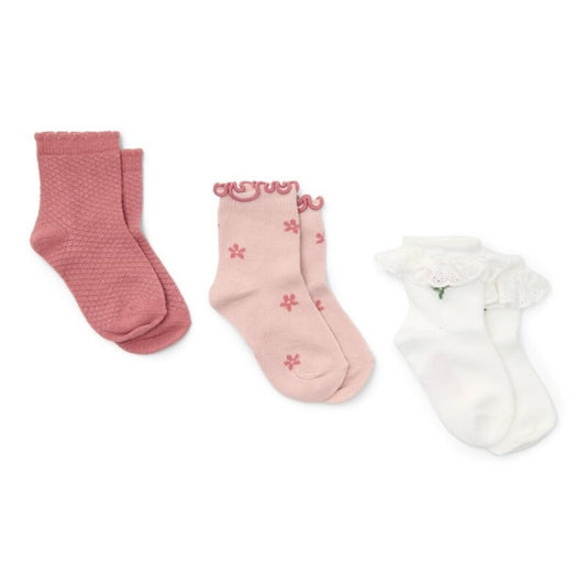 Pack 3 calcetines Fairy Garden rosa - Little Dutch