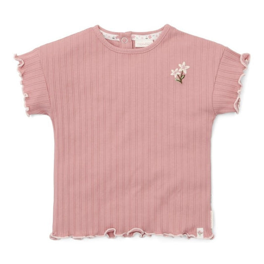 Camiseta manga corta canalé Rubor - Little Dutch