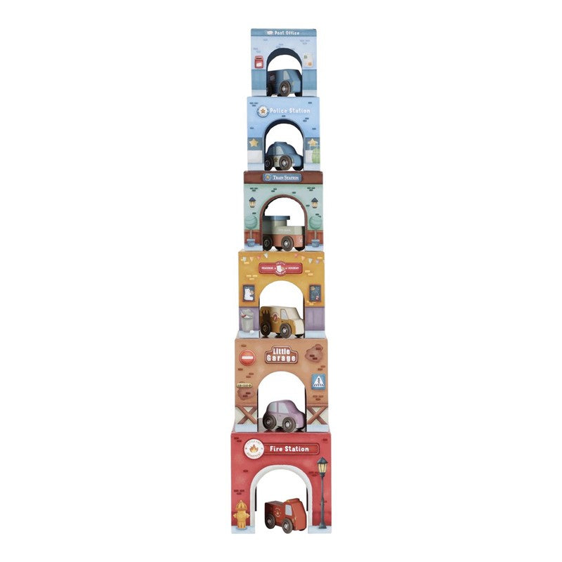 Torre encajable ciudad con coches - Little Dutch