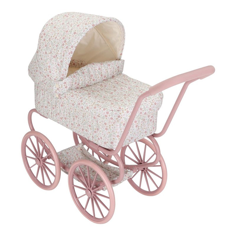Carrito capazo muñeca metal Flores - Little Dutch