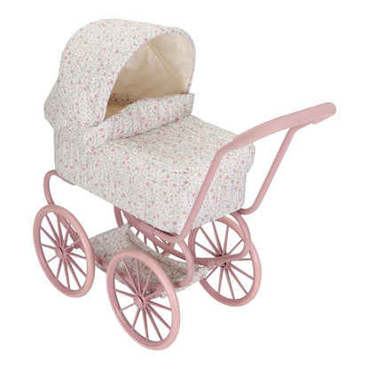 Carrito capazo muñeca metal Flores - Little Dutch