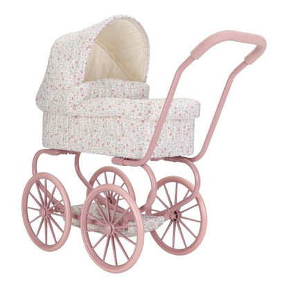 Carrito capazo muñeca metal Flores - Little Dutch