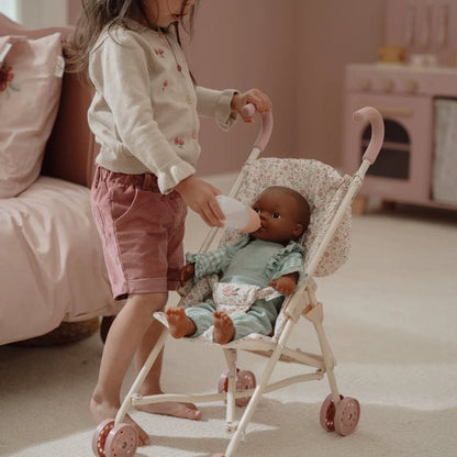 Carrito sillita muñeca metal Flores - Little Dutch